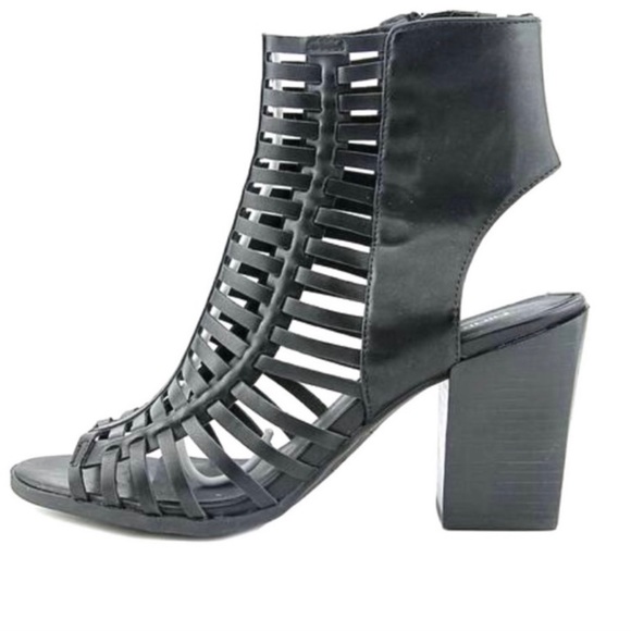 Nine West HANGTUFF Caged Open Heel Sandal Booties - Picture 1 of 4